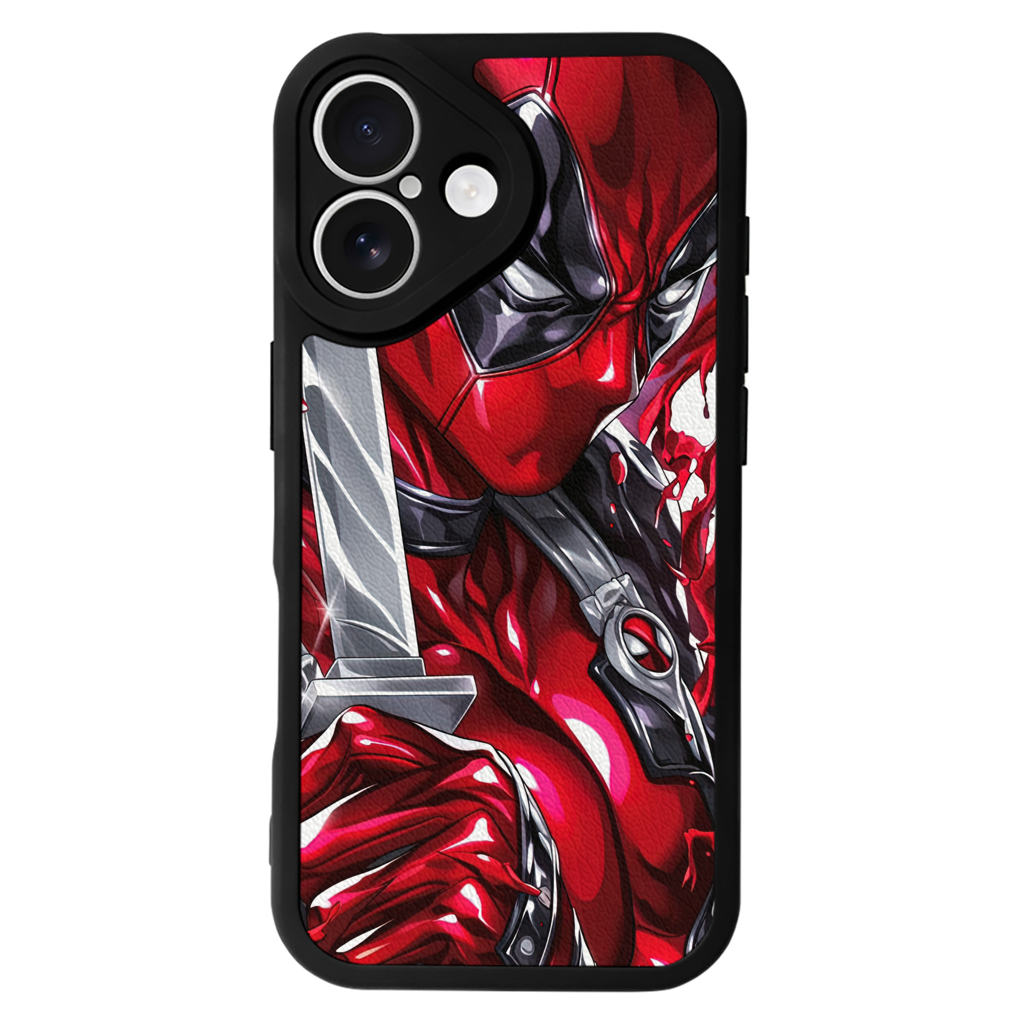 （画像用） Deadpool デッドプール 【iPhone 16シリーズ対応】シリコンスマホケース（レザー調） 材質：シリコン